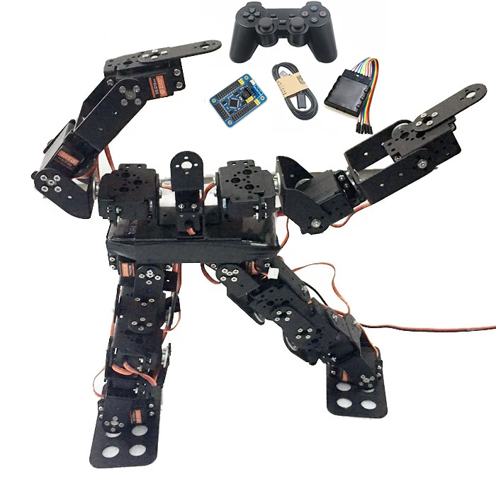 Металлический робот сервопривод 17dof Biped Humanoid Robot RC + 17 сервоприводов 32 канальный
