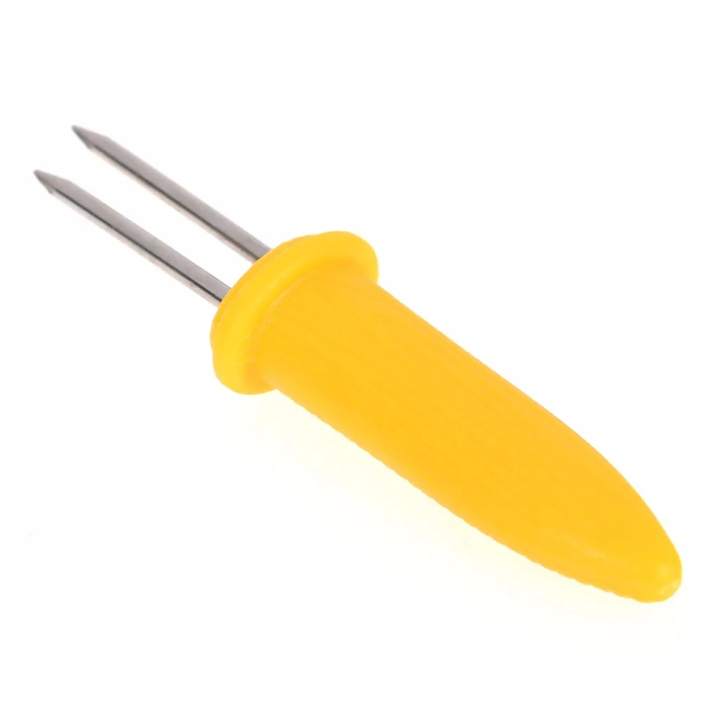 3/4 шт. Двойной зубчатый шампуры для барбекю вилка держатель фруктов кукурузы