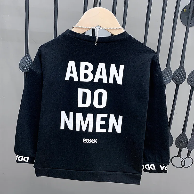 Свитер для мальчиков сезон весна-осень Модная хлопковая уличная одежда с