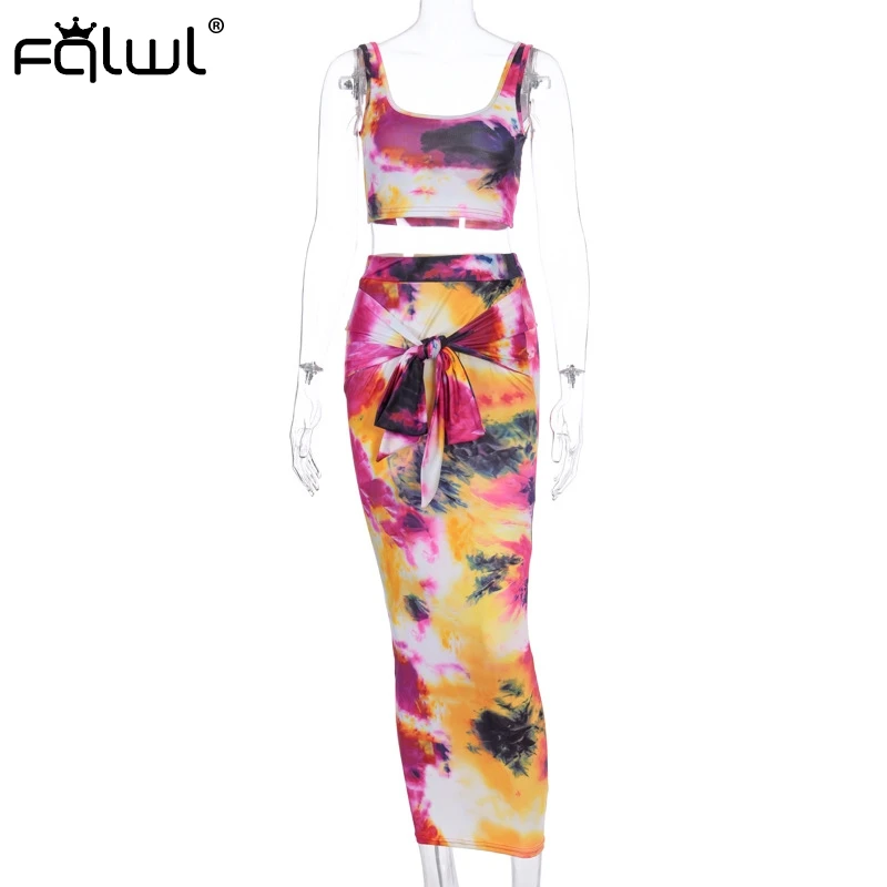 FQLWL комплект из двух предметов с принтом женская летняя Клубная розовая одежда