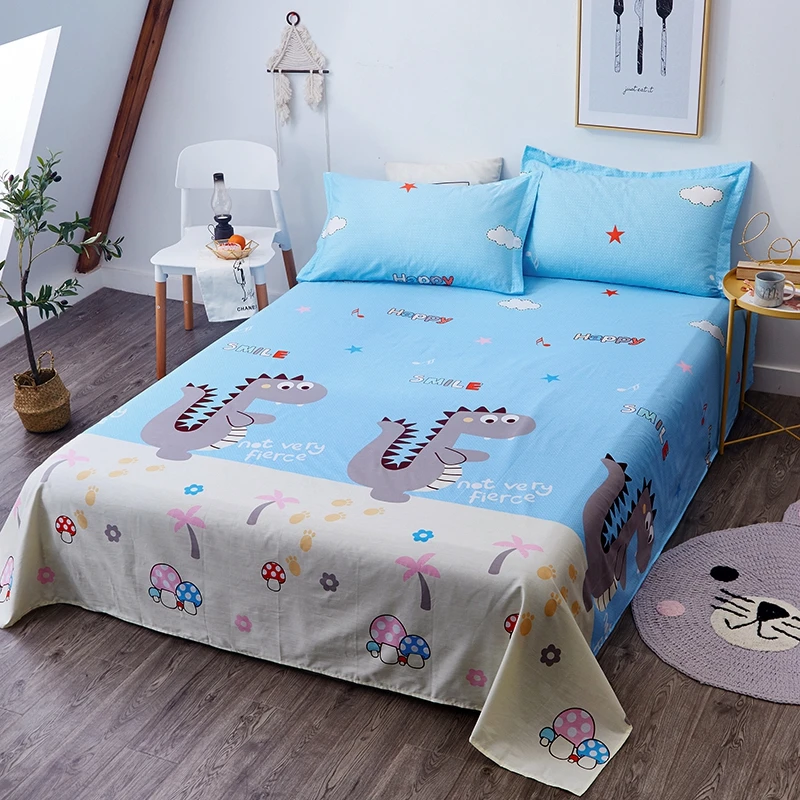 Розовый 1 шт. Мультфильм Подводный мир небольшой Животные плоский лист 130x230 см/160x230 см/200x230 см/230x250 см/250x270 см Размеры набор постельного белья постельное белье - Цвет: Розовый