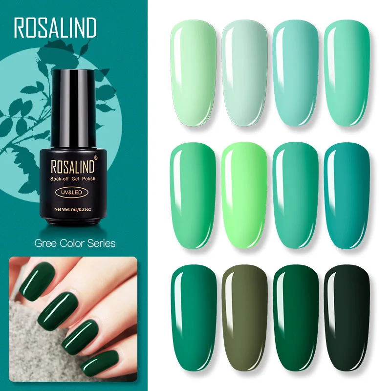 

Rosalind Green Gel Nail Polish 7ml Avocado Green Jade Nail-Beauty Glue White Solid Color Plant Phototherapy Plastic