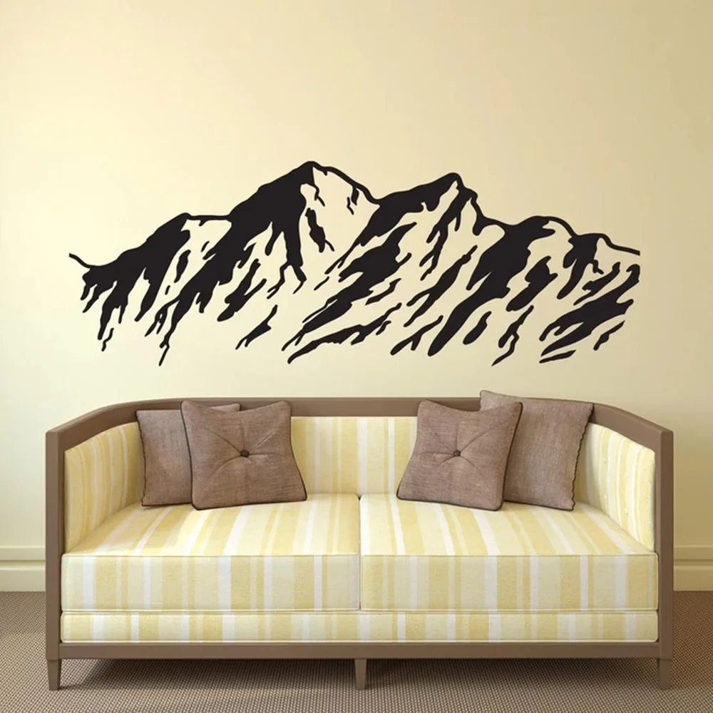 Природа снежные пики настенные стикеры спальня великие горы виниловые наклейки