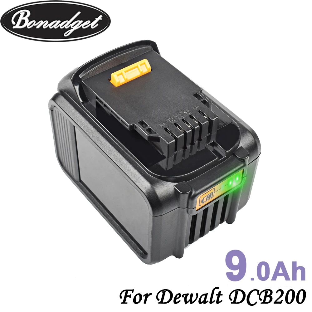 Bonadget 9000 мАч Макс 20 в для Dewalt батарея электроинструмента DCB200 DCB180 DCB181 DCB182 DCB201 2