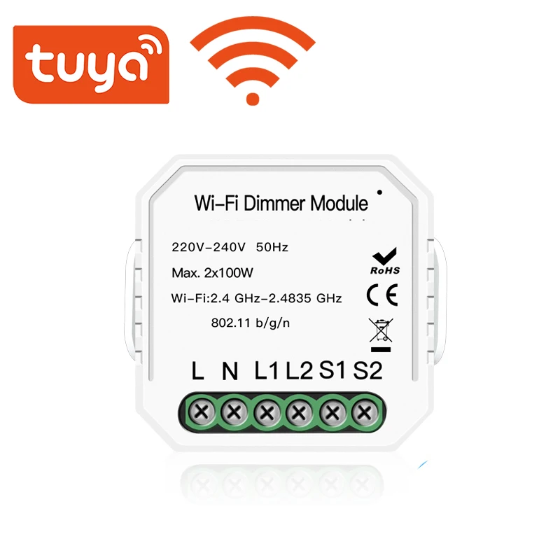 Светодиодный регулятор яркости Tuya, модуль переключателя «сделай сам» с Wi-Fi, умный светильник 1/2, дистанционное управление через приложение ... от AliExpress WW