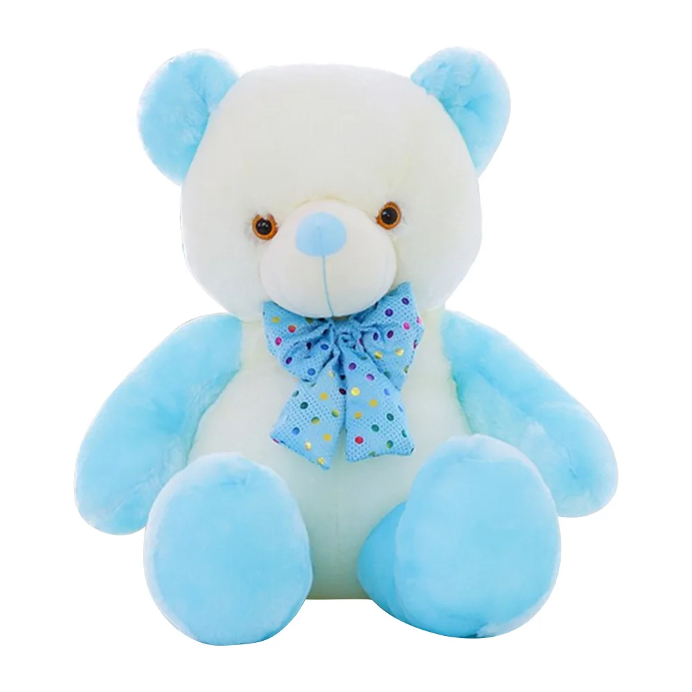 

LED Glowing Bear Plush Appease Toys Portable Sofa Cushion Children Early Learning Supplies for New Year Gifts