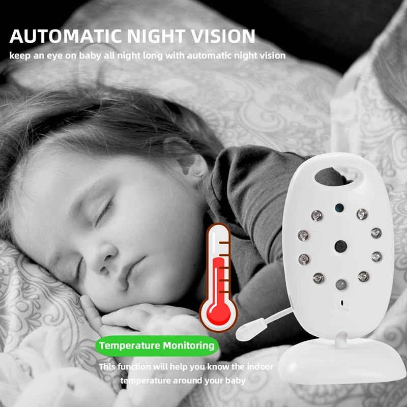 

Baby Monitor Security-Camera Video VB601 Wireless Temperature Talk Night-Vision LCD 2-Way video intercom room to room