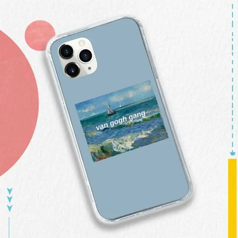 

Great aesthetic van Gogh Mona Lisa Phone Case for iPhone 11 12 pro XS MAX 8 7 6 6S Plus X 5S SE 2020 XR