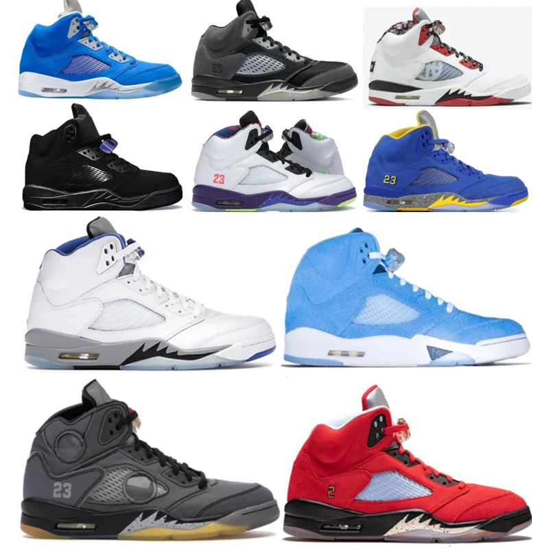 

2021 Arrival 5S Man Designer 5 Basketball Green Flight Cement Blue Suede Unc Luxury Brand Sneakers Oreo Black White Sport Shoes