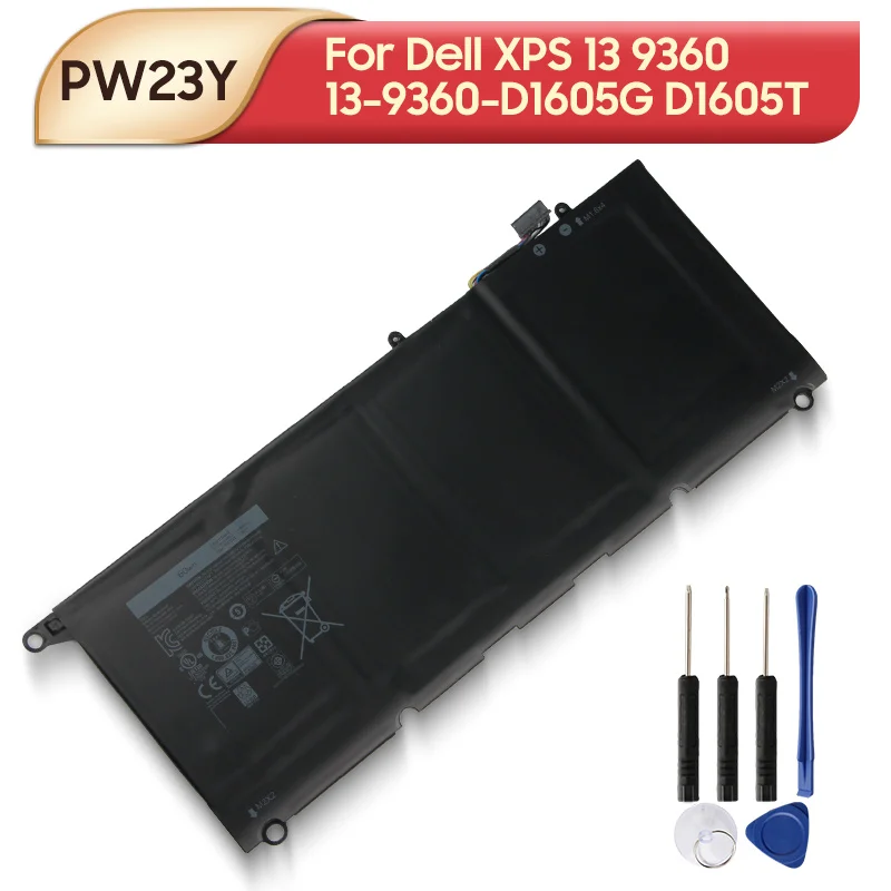 

Original Replacement Laptop Battery PW23Y 0RNP72 0TP1GT For Dell XPS 13 9360 13-9360-D1605G D1605T D1705 60Wh Laptop Batteries