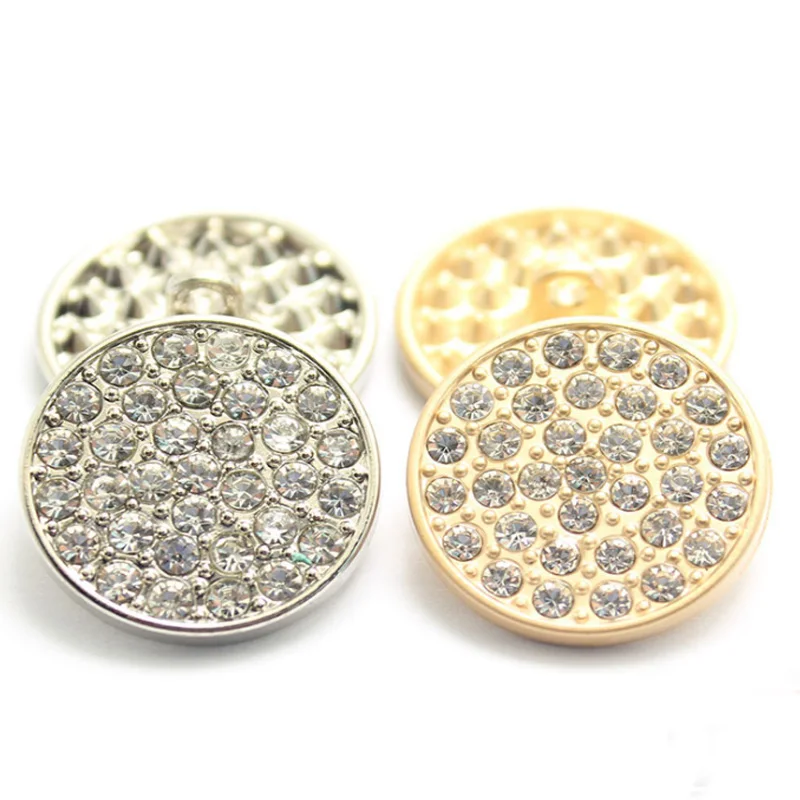 

50 PCS Gypsophila Button Metal High Feet Small Fragrance Style Button With Diamond Round Small Suit Women's Buttons 18-25MM