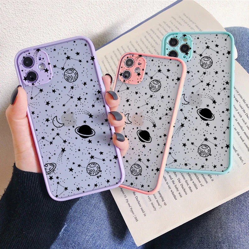 

Shockproof Space Planet Stars Moon Spaceship Phone Case For iPhone 12 11 13 Pro Max XR X XS Max 6s 7 8 Plus SE 2020 hard cover