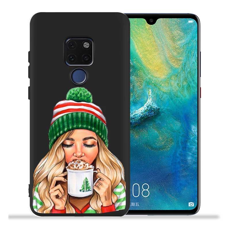Модный Рождественский Роскошный чехол для девочек Huawei Mate 30 Pro 10 20 Lite задняя крышка