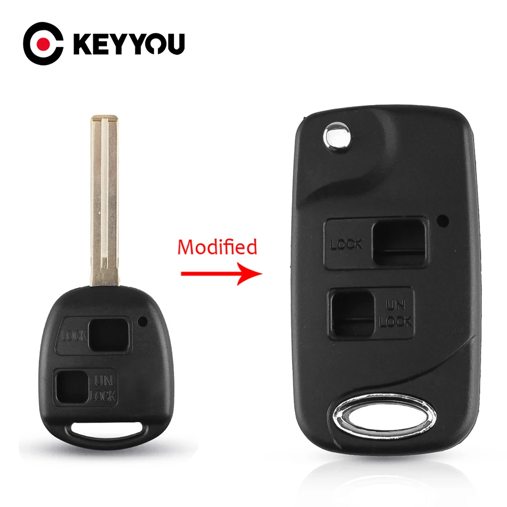KEYYOU для Toyota RAV4 Avalon Prado Tarago Camry Lexus Es Rx Lx Gs ключ 2/3 Кнопка изменения чехол