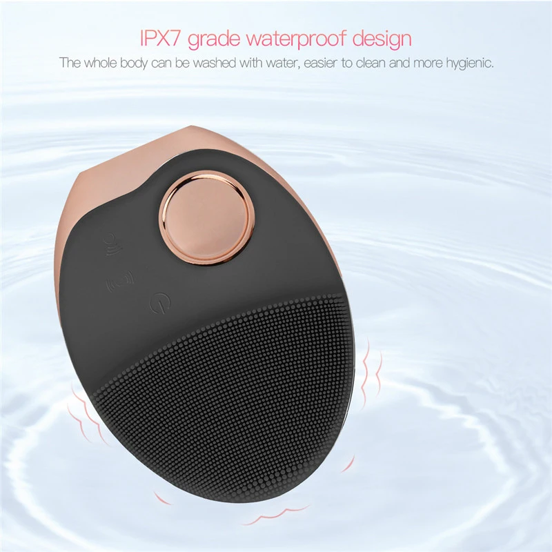 Ультразвуковая щетка для чистки лица электрическая силиконовая массажер с