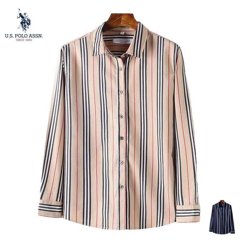 U.S.Polo Assn. Классическая Женская Полосатая Рубашка модная Высококачественная