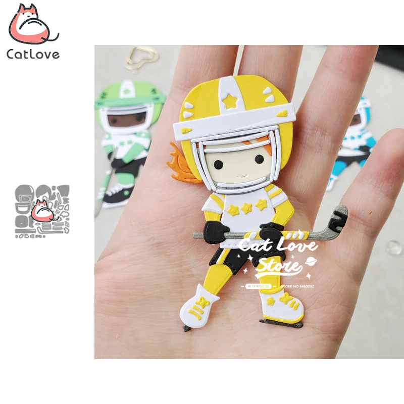 Catlove девушка Хоккей плеер Металлический Трафаретный вырубной штамп форма для