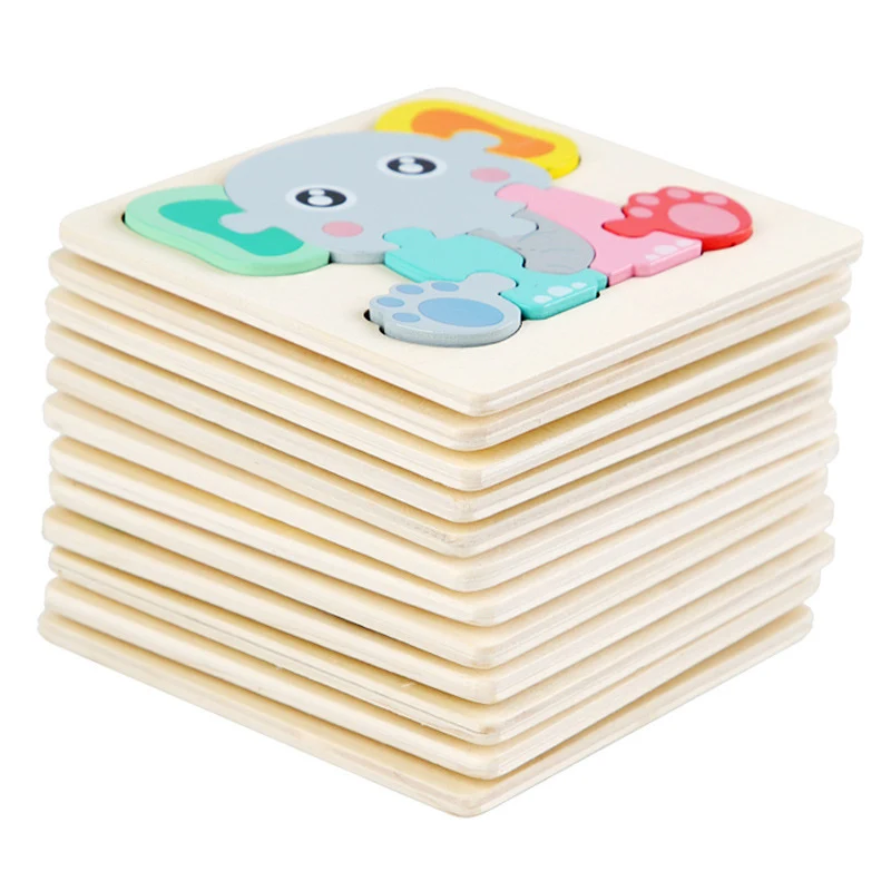 

Montessori Toys 3D Cartoon Clutch Wooden Puzzles For Kids Jigsaw Puzzles Montessori Wooden Toys Educational Cognitive Toys Baby