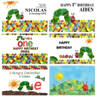 a hungry caterpillar is turning one birthday backdrop for photo studio baby 1st birthday party background photography vinyl prop