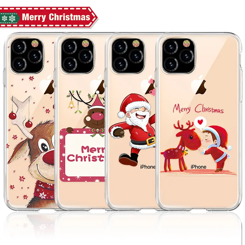 Рождественский милый чехол для телефона с новым годом 2021 iPhone 11 Pro Max X XS XR 12