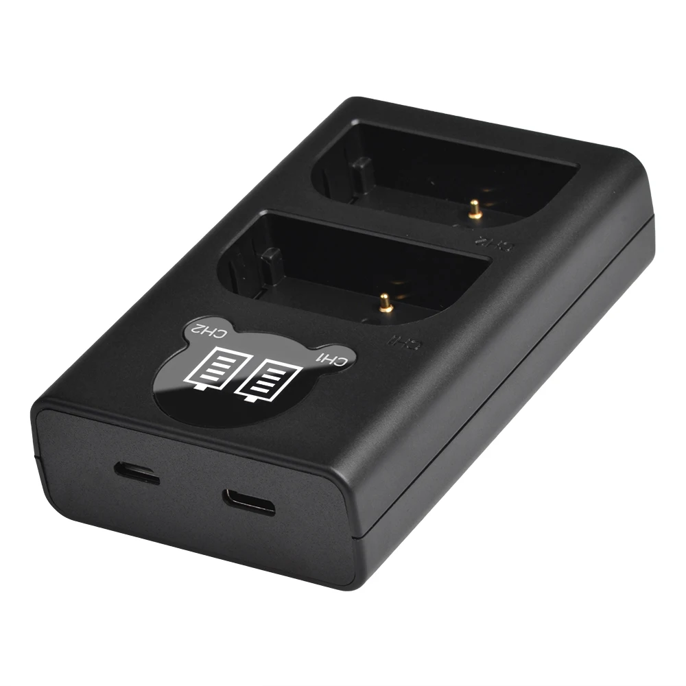Двойное зарядное устройство со светодиодной подсветкой для камеры|Зарядные