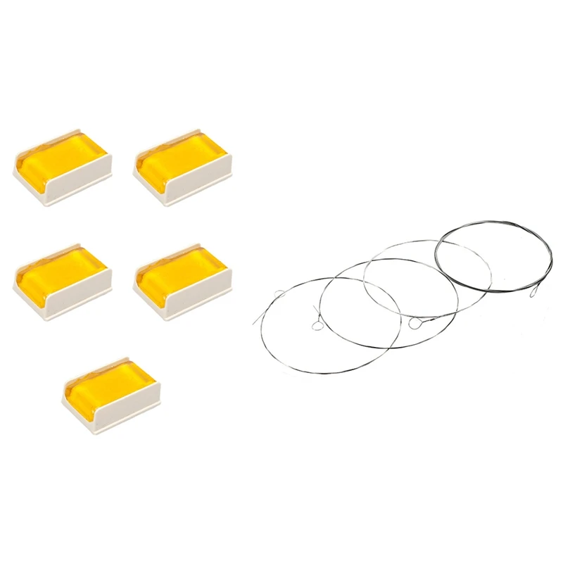 

1 Набор из 4 струн для 4-струнного банджо и 5 шт. белых бантов канифоль греческий шаг увеличивающая трение канифоль