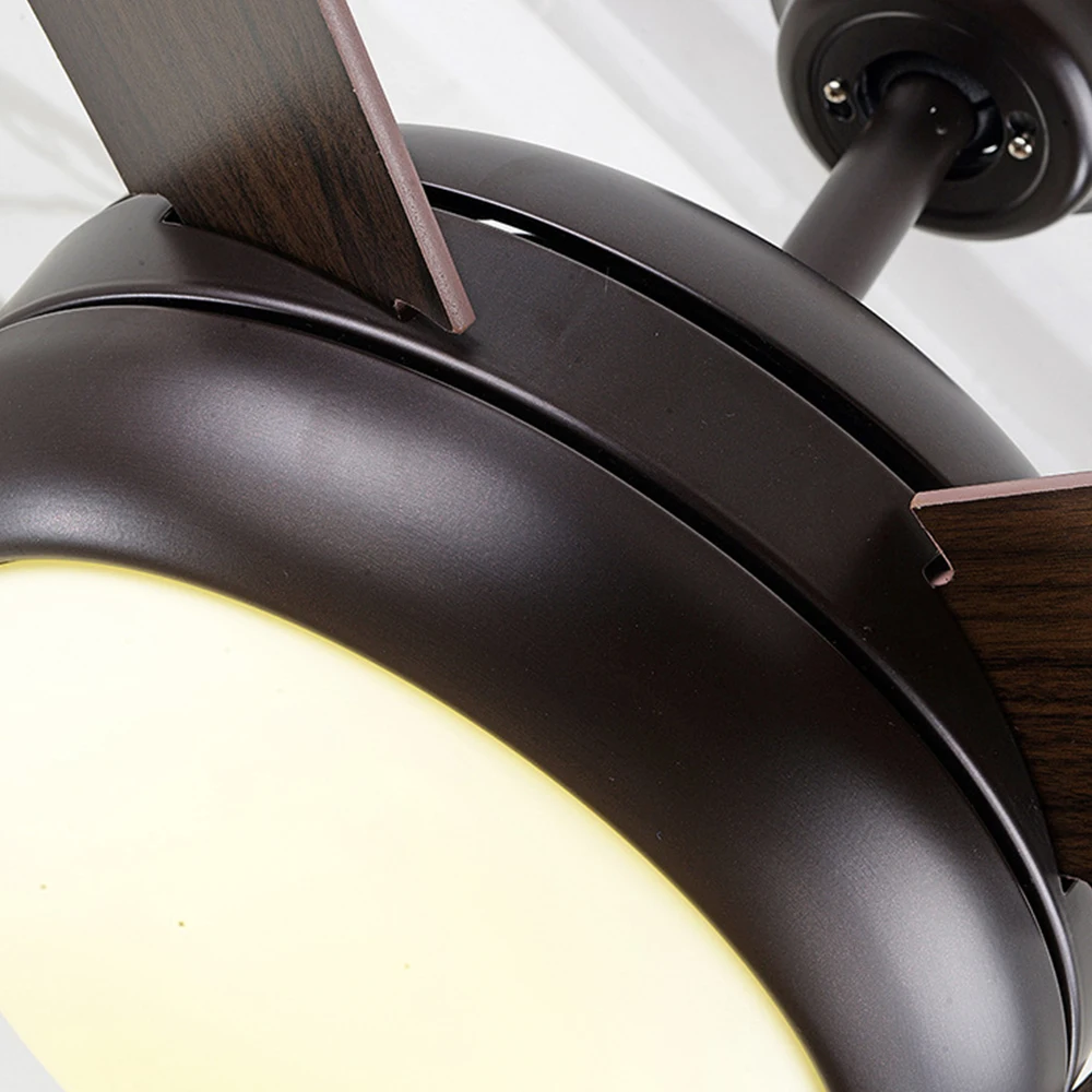 Деревянный светодиодный потолочный вентилятор с дистанционным управлением для