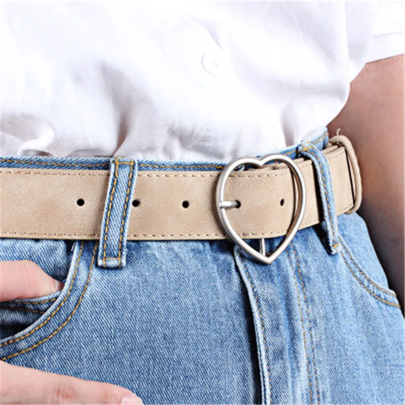 Ремень из искусственной кожи с двумя кольцами и круглой пряжкой в европейском