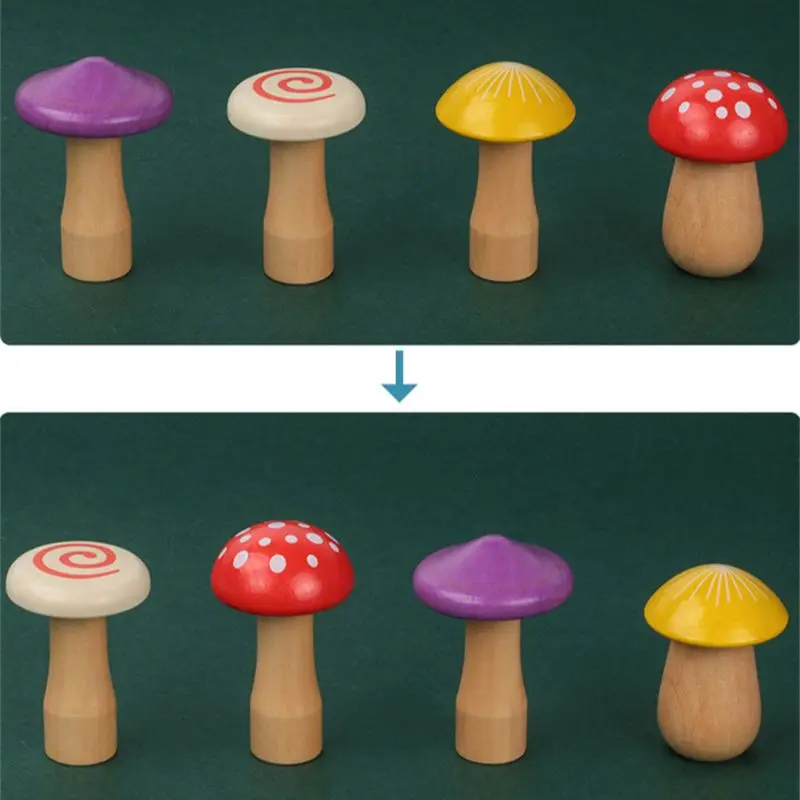 

Wooden Montessori Toys Mushroom Caught Worms Games Parent-child Interactive Games Leaning Educational Kids Toys
