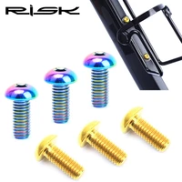 risk 2pcsbox road mountain titanium alloy bike bicycle m5x12 water bottle cage fixing bolts air pump holder bracket fixed screw