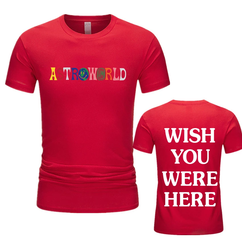 Принтом Трэвиса Скотта AstroWorld тур футболка для мужчин и женщин 1: 1 принтом