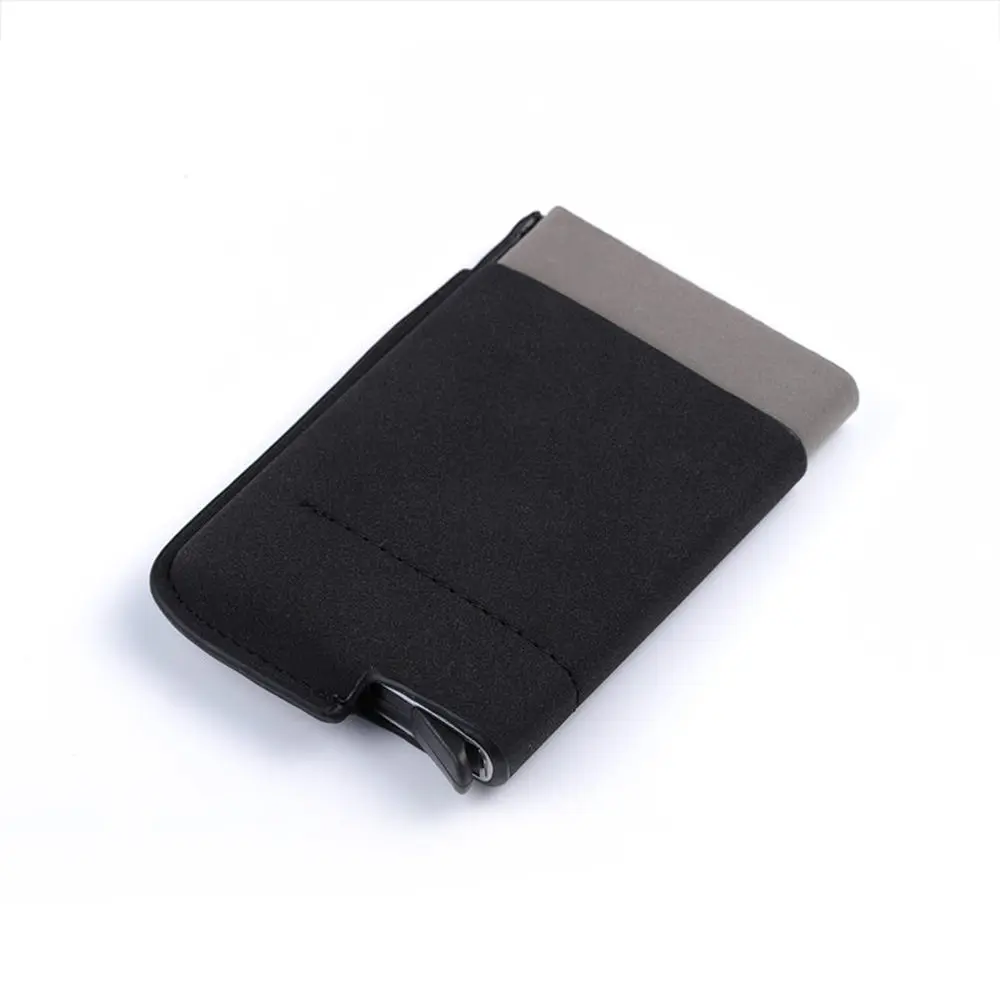 

YUECIMIE Aluminum RFID Wallet With Front Back Pocket Bank Credit Card Case Holder Mini Slim Automatic Pop up Card Holders Unisex