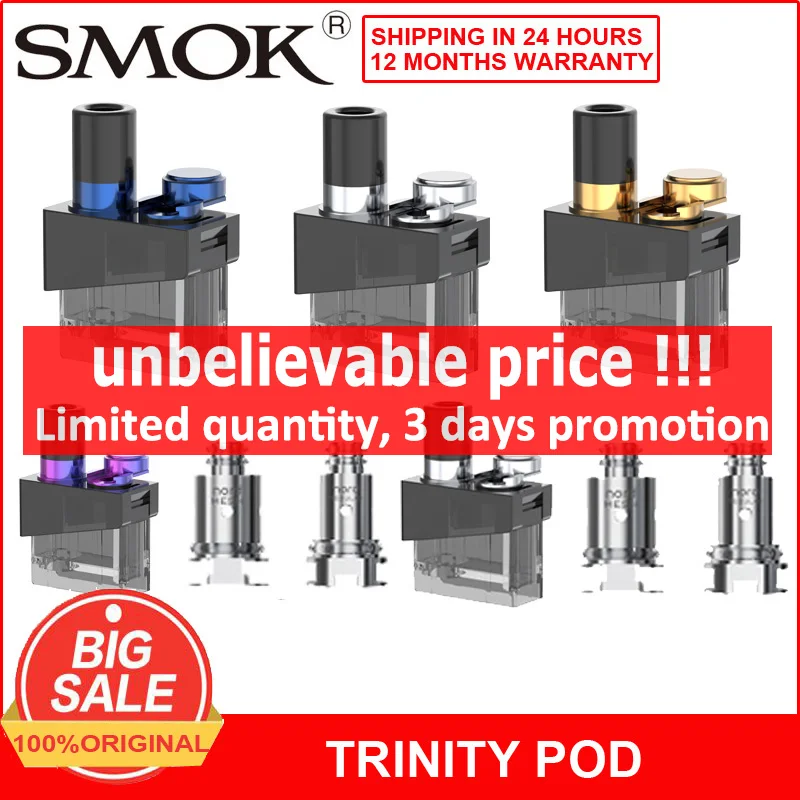 Атомайзер pod system SMOK trinity alpha с картриджем на 2 8 мл для электронной сигареты kit VS mico