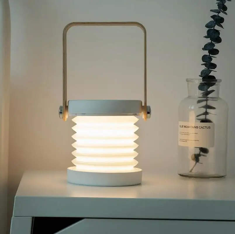 Портативный складной светодиодный Настольный светильник новый деревянный