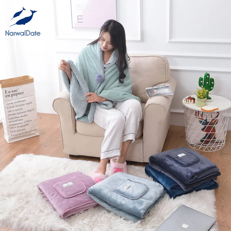 2021 Новый переносной функциональный Одеяло из Корал флиса для кондиционирования