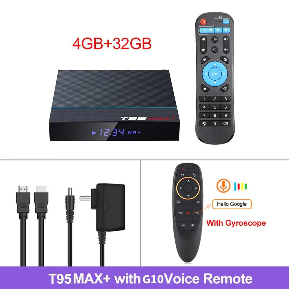 Смарт ТВ приставка Android 9,0 Amlogic S905X3 Поддержка 8K T95 MAX Plus 4 Гб ОЗУ 64 Гб ПЗУ двойной Wifi Youtube медиаплеер 2 ГБ/16 ГБ 4G/32 ГБ - Цвет: 4GB32GB G10