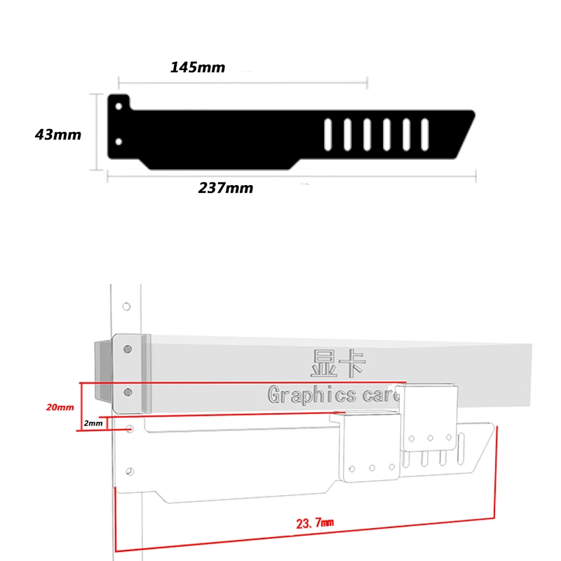 Графический кронштейн алюминиевый чехол для компьютера Видеокарта радиатор с