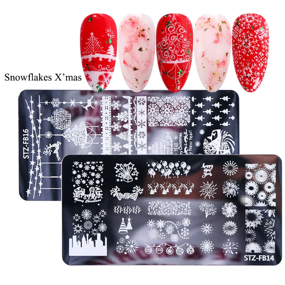 Nail Stamping Plate Vintage Butterfly Musical Note Christmas Snowflake Nail Image Stencil DIY Printing Stainless Steel Tools