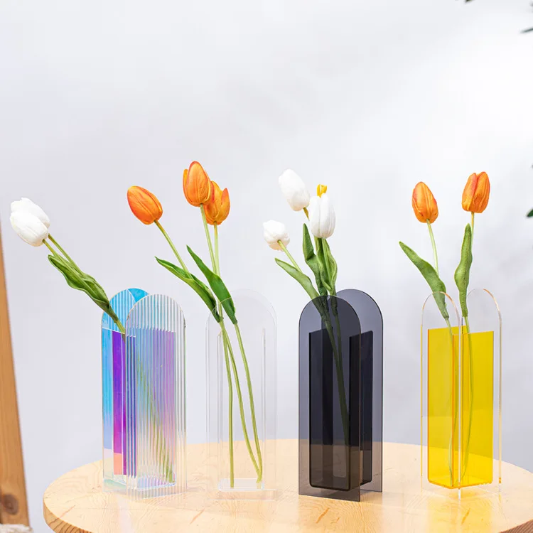 

Acrylic Durable Flower Vase Decoration Vase Holder Flower Basket Nordic Living Room Decor Table Ornament Vases for Flowers