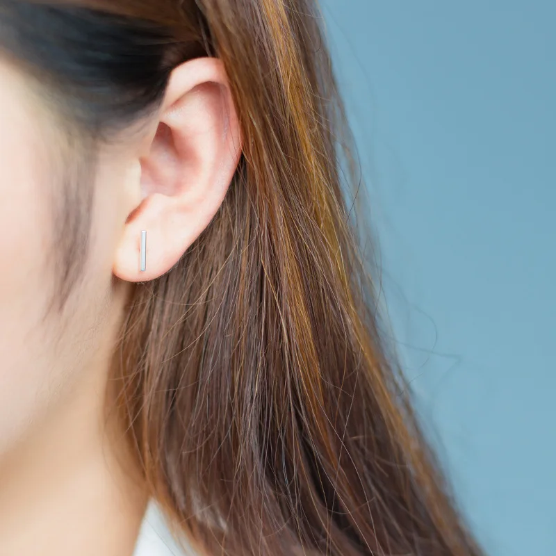 

925 Sterling Silver Piercing Stud Earring For Women Jewelry pendientes Oorbellen A100