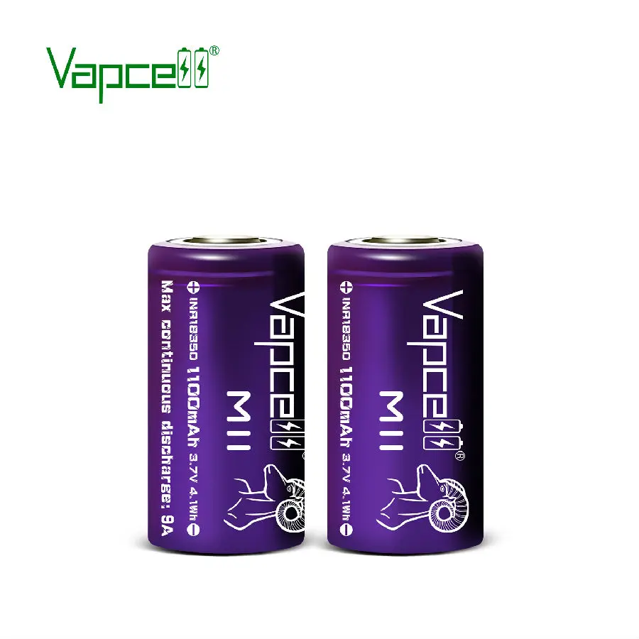 12 шт. VAPCELL INR18350 1100 мАч литиевый 3 7 в перезаряжаемый аккумулятор непрерывный 9 А