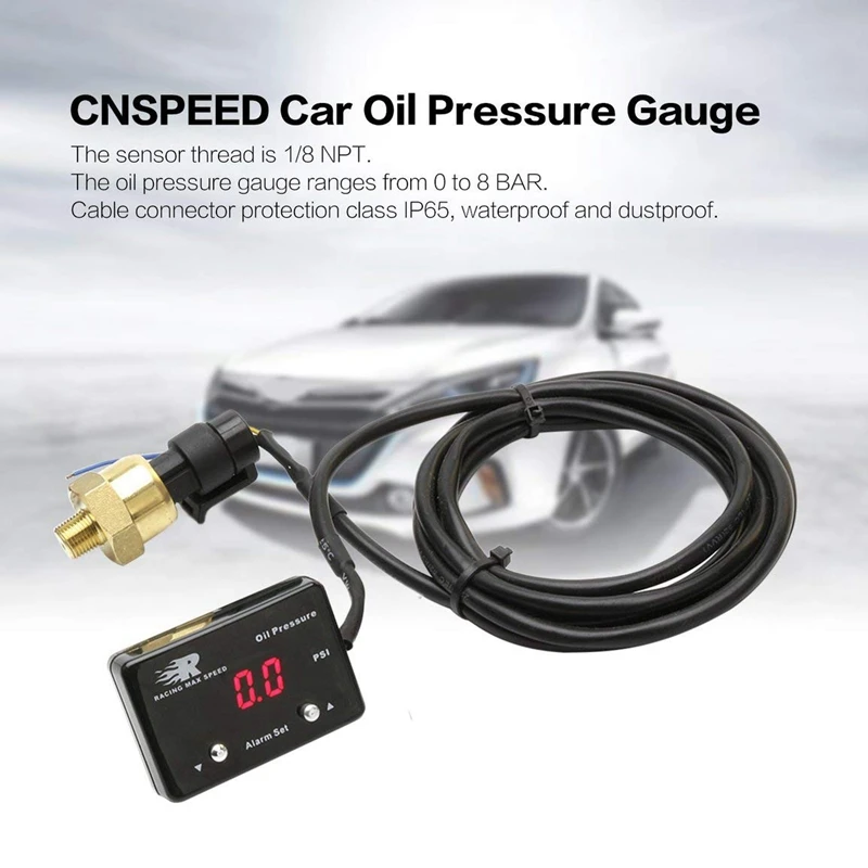 Автомобильный манометр давления масла 0-8 Бар Авто Цифровой-дизельный