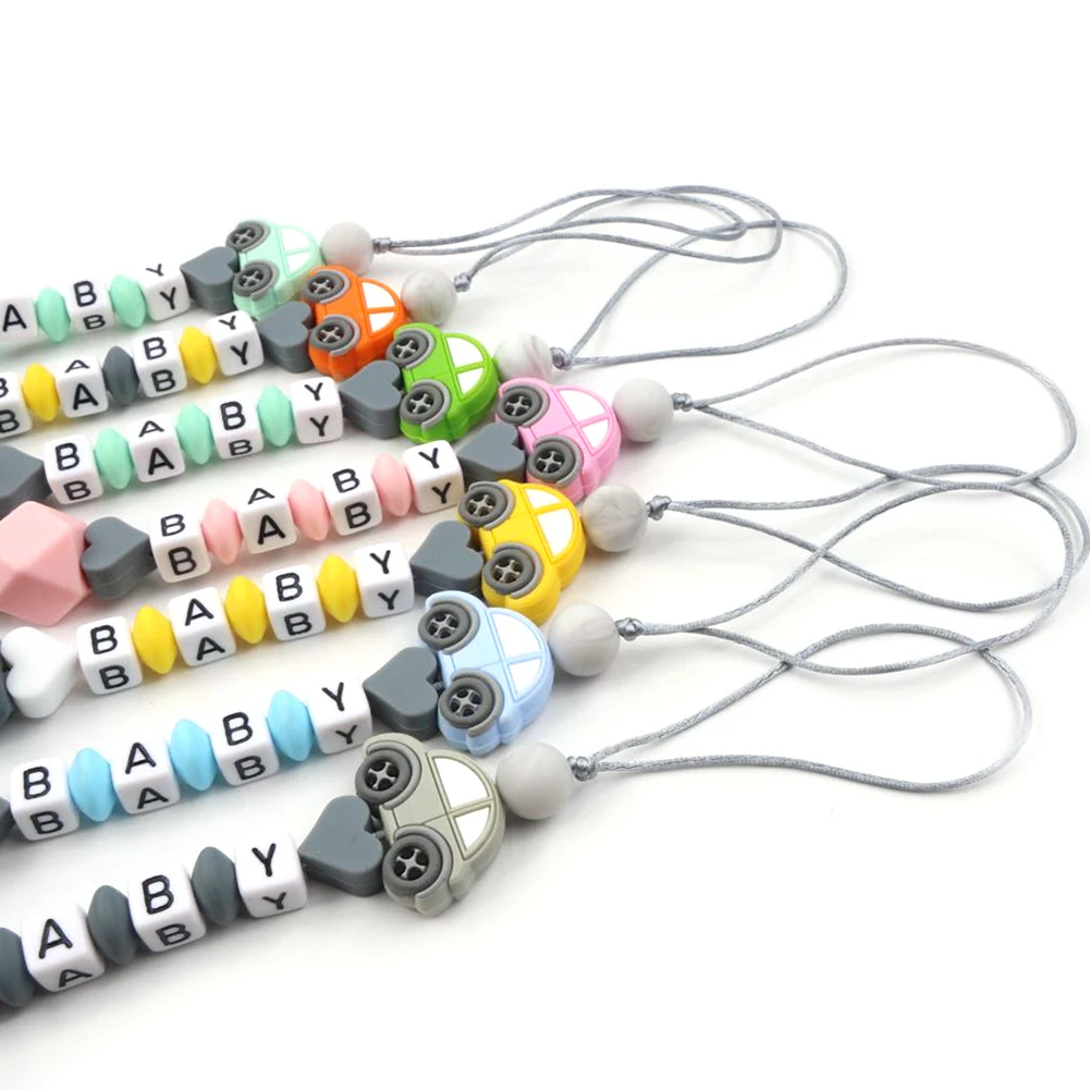 

Baby Teether Chain Cartoon Baby Silicone Teether Pacifier Safety Appease Toys Nipple Necklace Teething Soother Chewable Toys#38