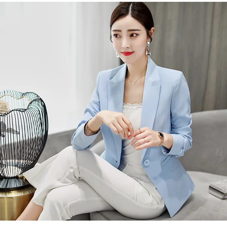 Spring Autumn Women Blazer White Black Mesh Bordered Ruffled Slim Single Button Short Long Sleeve Jacket Coat Outwear | Женская одежда