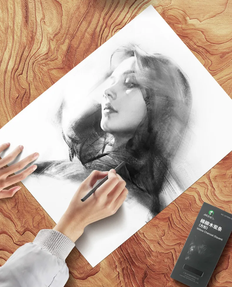 Marie's угольный карандаш Dibujo Профессиональный 15 шт. B эскиз Угольные карандаши Carboncillos Para Dibujo Lapices Dibujo профессиональный