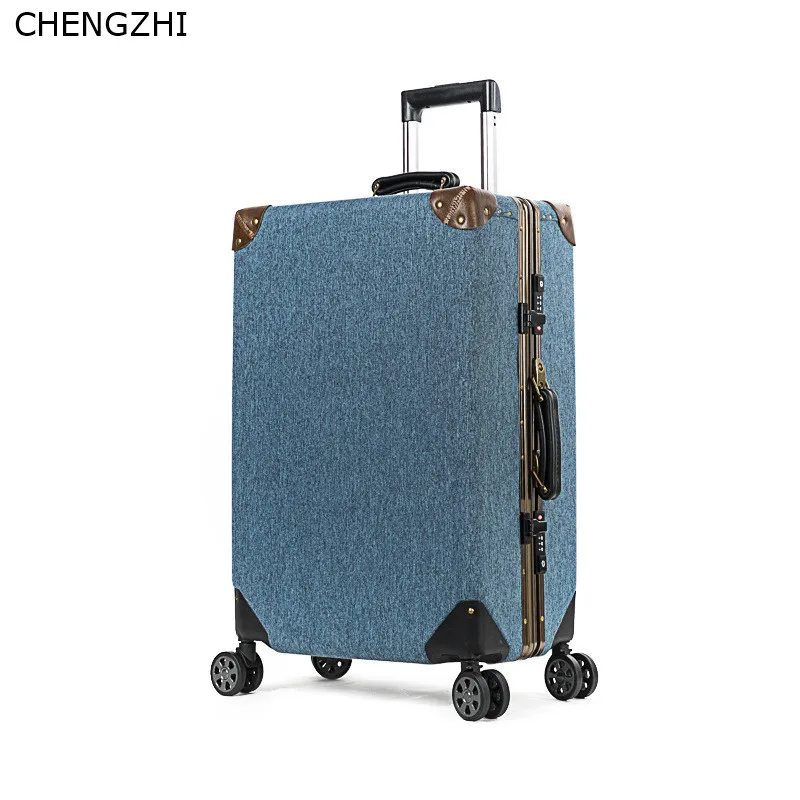 CHENGZHI 20 '✤'' дюймов ретро из искусственной кожи чемодан на колёсиках