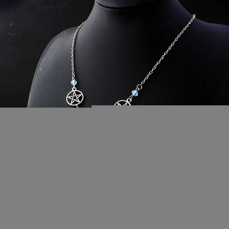 Готический зла ожерелья с летучей мышью для женщин Магия пентаграмма камнями в