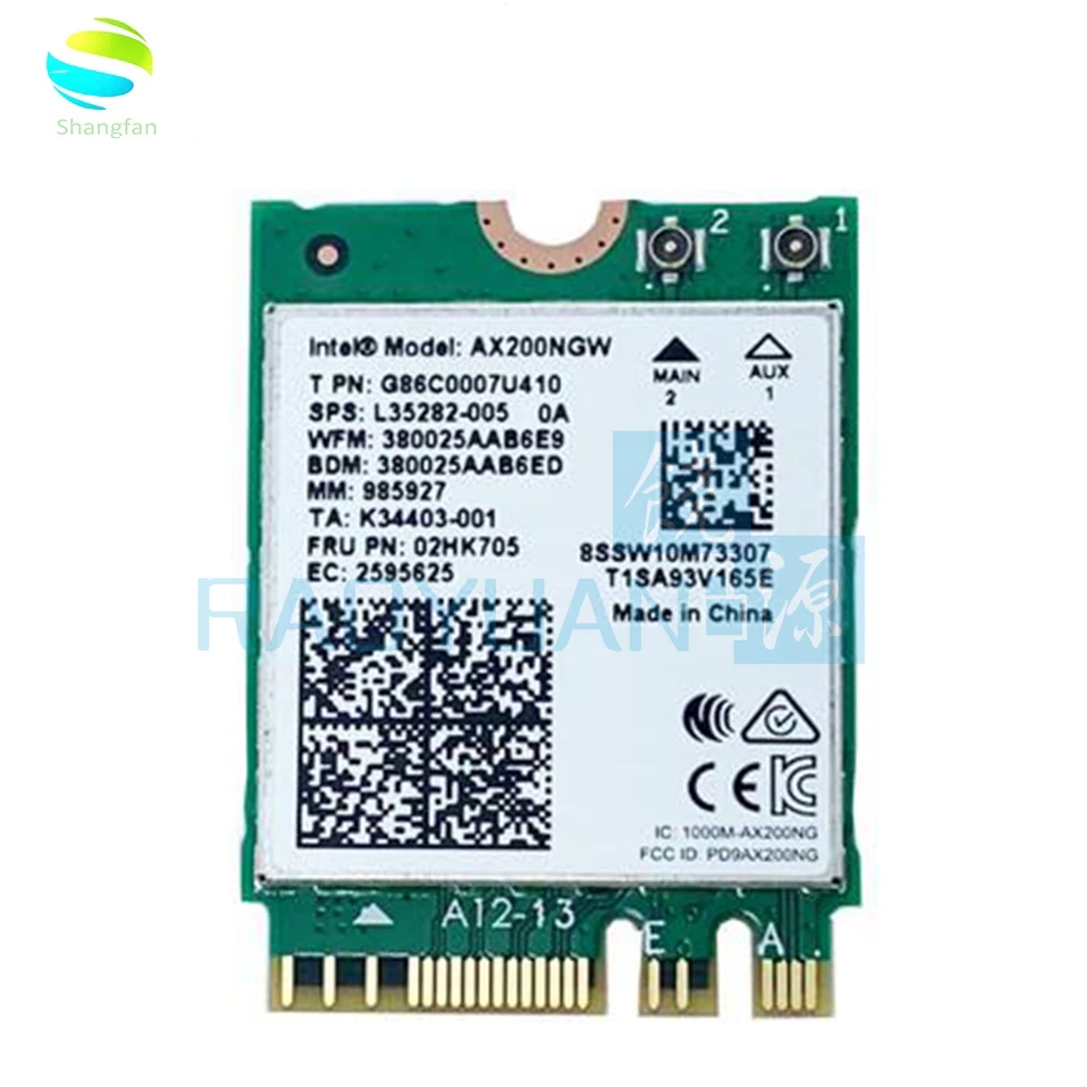 Двухдиапазонная 2400 Мбит/с Беспроводная AX200NGW NGFF M.2 Bluetooth 5,0 Wifi сетевая карта 2,4 г/5 г 802.11ac/ax для Intel AX200