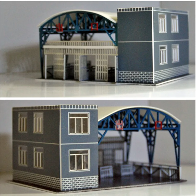 

New DIY Model 1:87 HO Scale DIY Assembly Station Exit Building Model Sand Table Landscape Model Decor A8 for Children Adults