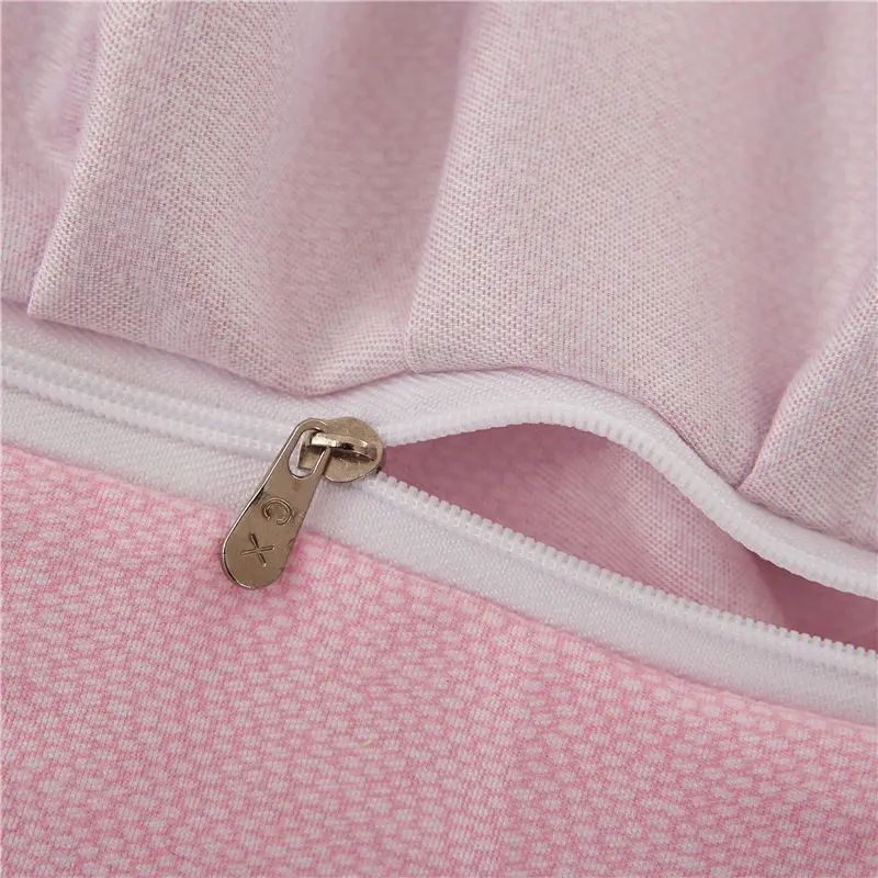 Розовое Кружевное постельное белье близнец полный Queen King покрывало принцессы